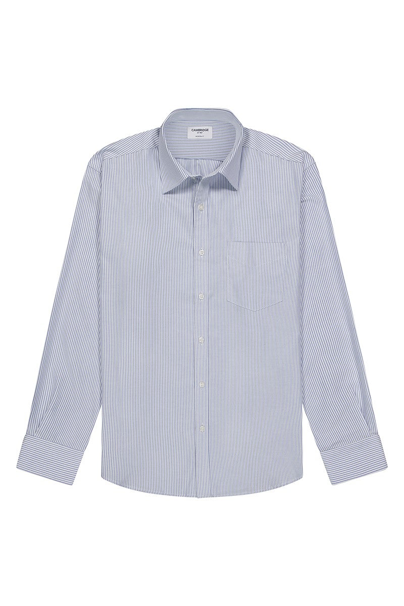 Cambridge - Edmund Stripe Shirt - Blue/White