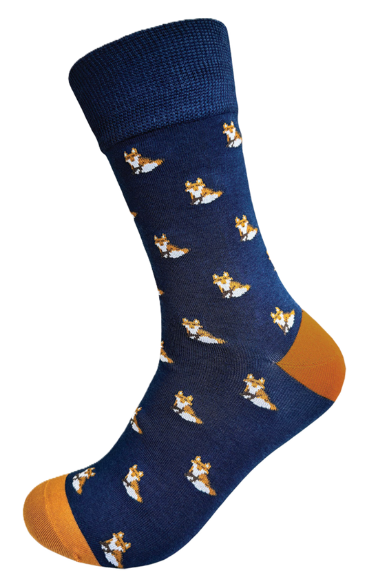 Designer Textiles - Cotton/Bamboo Socks - Foxes