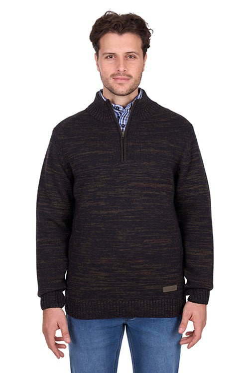 Thomas Cook - Jesse 1/4 Zip Jumper - Chestnut