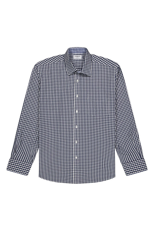 Cambridge - Edmund Check Shirt - Navy/White