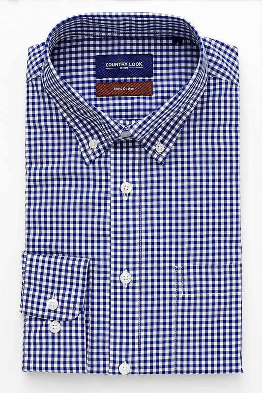 Country Look Galway Shirt - Royal Blue Check