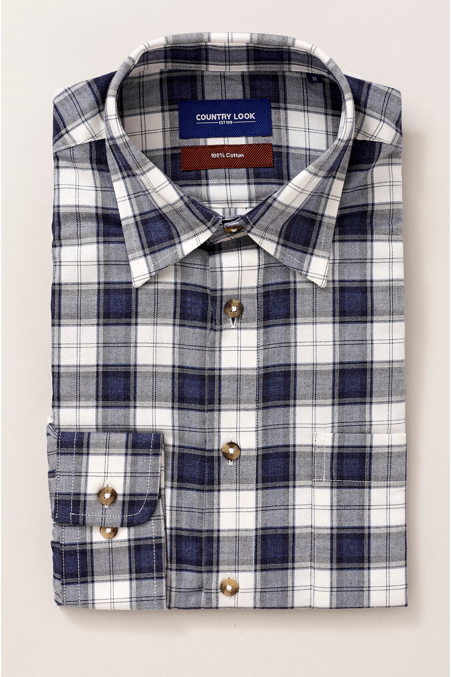 Country Look - Romney Winter Weight Shirt - Navy Check