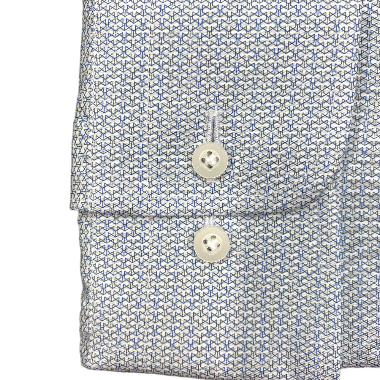 Cambridge Carlton Shirt - Khaki/Blue Micro Pattern