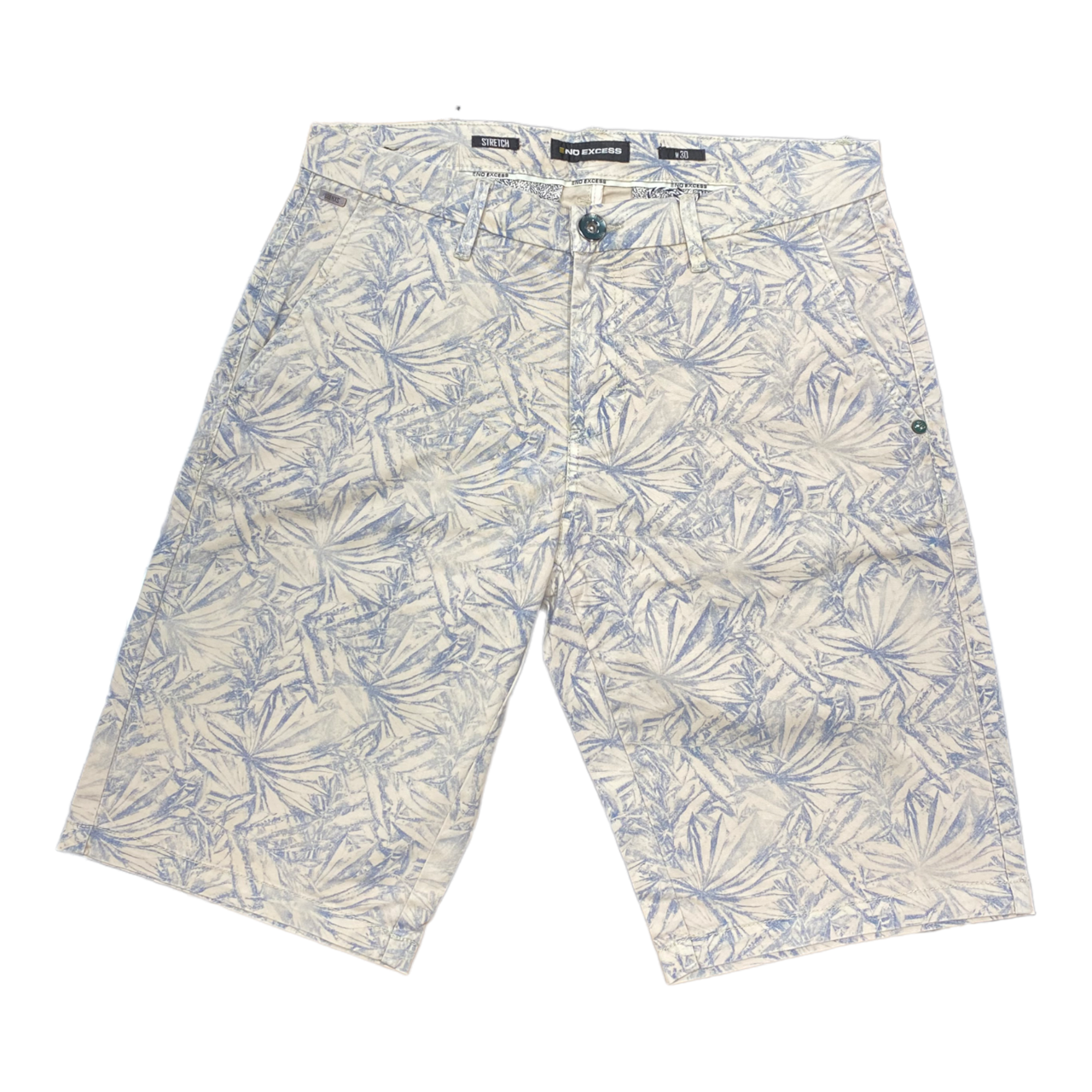 No Excess - Dyed Printed Shorts - Cream